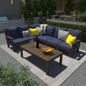 Bespoke Deep Seating 7 pc Sectional Sofa Set with Conversation Table