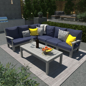 Bespoke Deep Seating 7 pc Sectional Sofa Set with Conversation Table Sectional Set