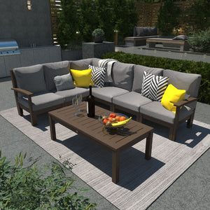 Bespoke Deep Seating 7 pc Sectional Sofa Set with Conversation Table Sectional Set