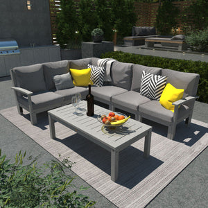 Bespoke Deep Seating 7 pc Sectional Sofa Set with Conversation Table Sectional Set