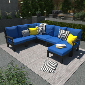 Bespoke Deep Seating 7 pc Sectional Sofa Set with Ottoman Sectional Set