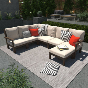 Bespoke Deep Seating 7 pc Sectional Sofa Set with Ottoman Sectional Set