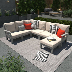 Bespoke Deep Seating 7 pc Sectional Sofa Set with Ottoman Sectional Set
