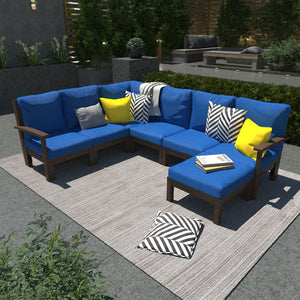 Bespoke Deep Seating 7 pc Sectional Sofa Set with Ottoman Sectional Set