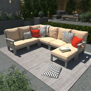 Bespoke Deep Seating 7 pc Sectional Sofa Set with Ottoman Sectional Set