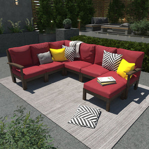 Bespoke Deep Seating 7 pc Sectional Sofa Set with Ottoman Sectional Set