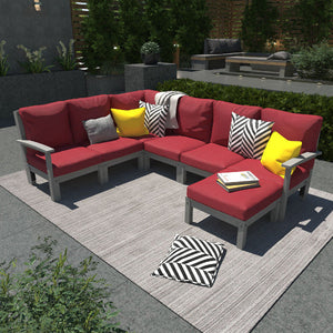 Bespoke Deep Seating 7 pc Sectional Sofa Set with Ottoman Sectional Set
