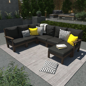 Bespoke Deep Seating 7 pc Sectional Sofa Set with Ottoman Sectional Set
