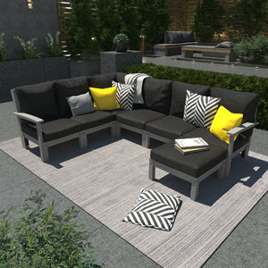 Bespoke Deep Seating 7 pc Sectional Sofa Set with Ottoman Sectional Set