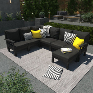 Bespoke Deep Seating 7 pc Sectional Sofa Set with Ottoman Sectional Set