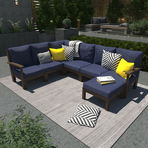 Bespoke Deep Seating 7 pc Sectional Sofa Set with Ottoman Sectional Set