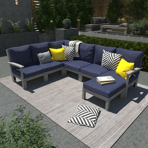 Bespoke Deep Seating 7 pc Sectional Sofa Set with Ottoman Sectional Set
