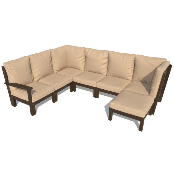 Bespoke Deep Seating 7 pc Sectional Sofa Set with Ottoman Sectional Set Driftwood / Weathered Acorn