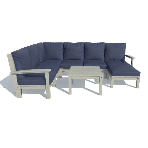 Bespoke Deep Seating 8 pc Sectional Sofa Set with Ottoman and Side Table Sectional Set