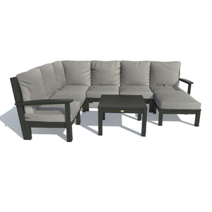 Bespoke Deep Seating 8 pc Sectional Sofa Set with Ottoman and Side Table Sectional Set