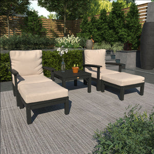 Bespoke Deep Seating Chaise Set with Side Table Chair