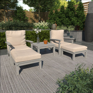 Bespoke Deep Seating Chaise Set with Side Table Chair