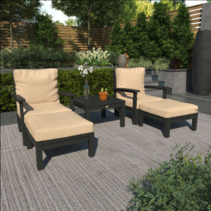 Bespoke Deep Seating Chaise Set with Side Table Chair