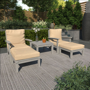 Bespoke Deep Seating Chaise Set with Side Table Chair