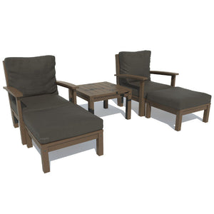 Bespoke Deep Seating Chaise Set with Side Table Chair Jet Black / Weathered Acorn