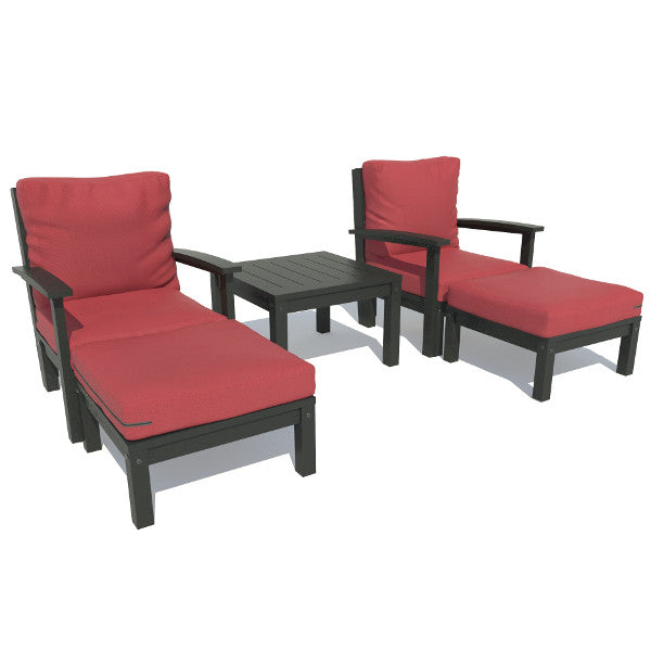 Bespoke Deep Seating Chaise Set with Side Table Chair Firecracker Red / Black