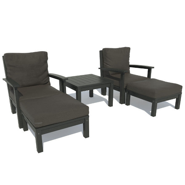 Bespoke Deep Seating Chaise Set with Side Table Chair Jet Black / Black