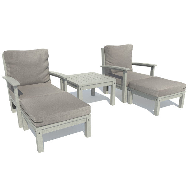 Bespoke Deep Seating Chaise Set with Side Table Chair Stone Gray / Coastal Teak