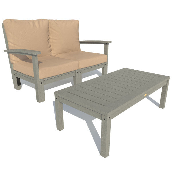 Bespoke Deep Seating Loveseat and Conversation Table Chair Driftwood / Coastal Teak