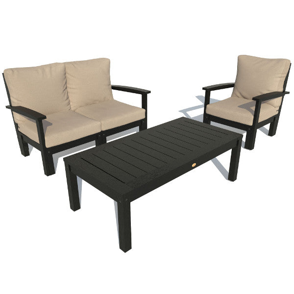 Bespoke Deep Seating Loveseat, Chair and Conversation Table Chair Dune / Black