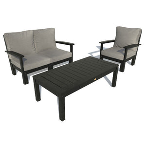 Bespoke Deep Seating Loveseat, Chair and Conversation Table Chair Stone Gray / Black