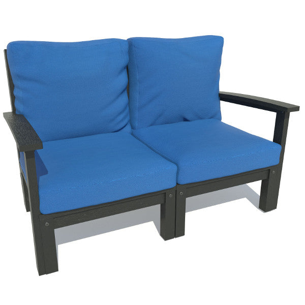Bespoke Deep Seating Loveseat Chair Cobalt Blue / Black