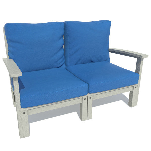 Bespoke Deep Seating Loveseat Chair Cobalt Blue / Coastal Teak