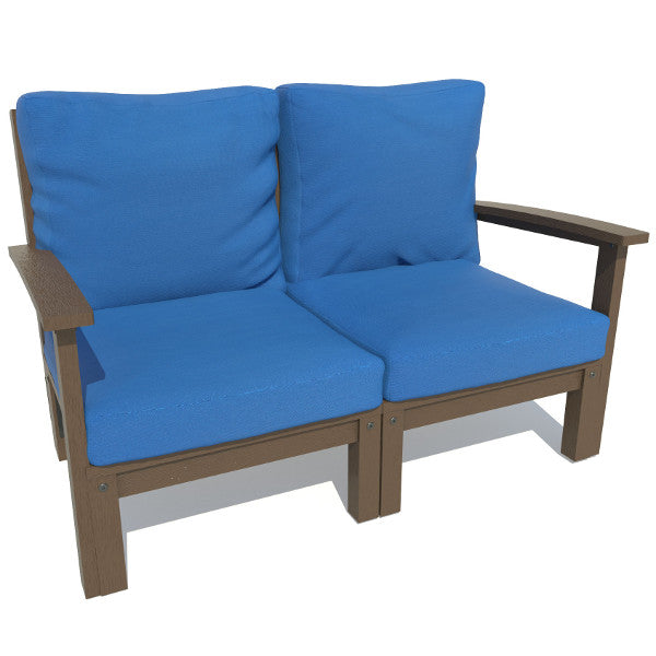 Bespoke Deep Seating Loveseat Chair Cobalt Blue / Weathered Acorn