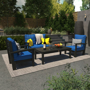 Bespoke Deep Seating Loveseat, Set of Chairs and Conversation Table Chair