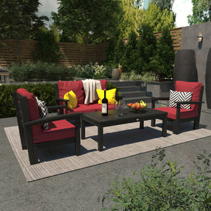 Bespoke Deep Seating Loveseat, Set of Chairs and Conversation Table Chair