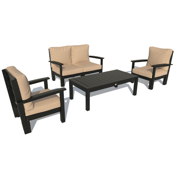 Bespoke Deep Seating Loveseat, Set of Chairs and Conversation Table Chair Driftwood / Black