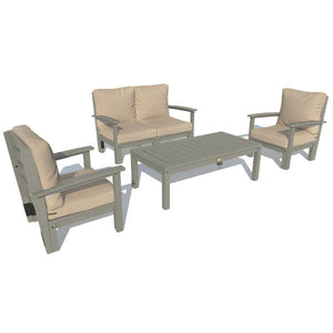 Bespoke Deep Seating Loveseat, Set of Chairs and Conversation Table Chair Dune / Coastal Teak