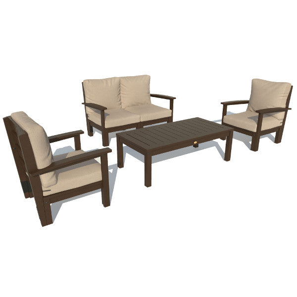 Bespoke Deep Seating Loveseat, Set of Chairs and Conversation Table Chair Dune / Weathered Acorn