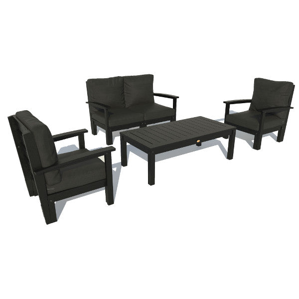 Bespoke Deep Seating Loveseat, Set of Chairs and Conversation Table Chair Jet Black / Black