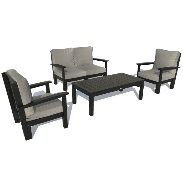 Bespoke Deep Seating Loveseat, Set of Chairs and Conversation Table Chair Stone Gray / Black