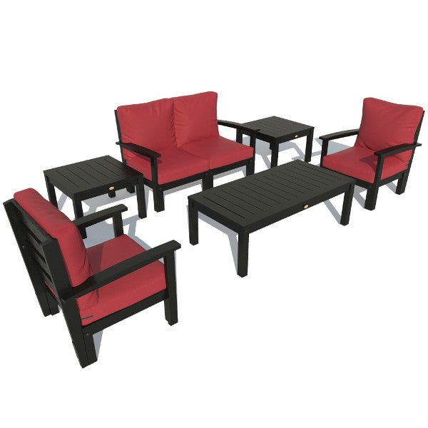 Bespoke Deep Seating Loveseat, Set of Chairs, Conversation and 2 Side Table Chair Firecracker Red / Black