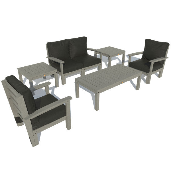 Bespoke Deep Seating Loveseat, Set of Chairs, Conversation and 2 Side Table Chair Jet Black / Coastal Teak