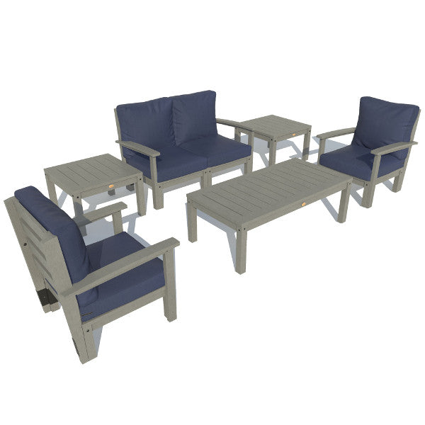 Bespoke Deep Seating Loveseat, Set of Chairs, Conversation and 2 Side Table Chair Navy Blue / Coastal Teak
