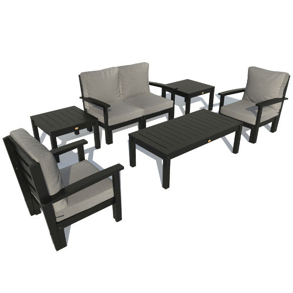 Bespoke Deep Seating Loveseat, Set of Chairs, Conversation and 2 Side Table Chair Stone Gray / Black