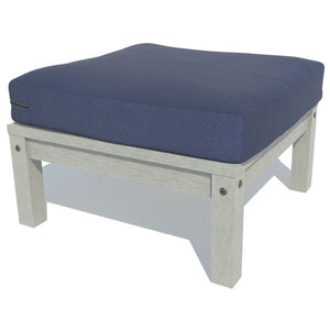 Bespoke Deep Seating Ottoman Chair Navy Blue / Coastal Teak