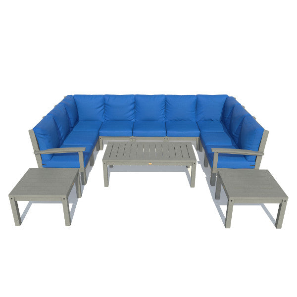 Bespoke Deep Seating Sofa and Ottoman Outdoor Sofa Cobalt Blue / Black