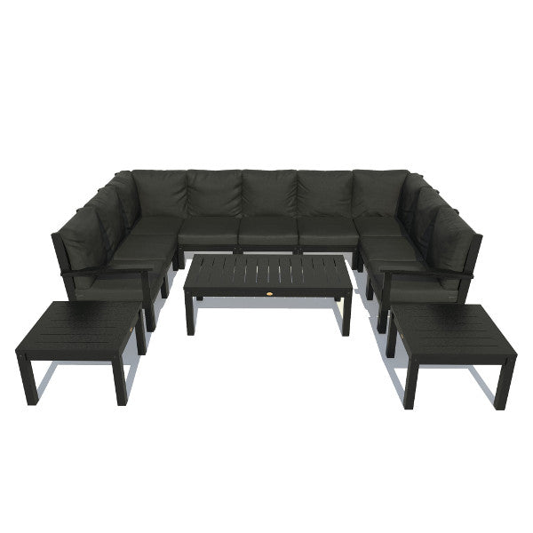Bespoke Deep Seating Sofa and Ottoman Outdoor Sofa Jet Black / Black