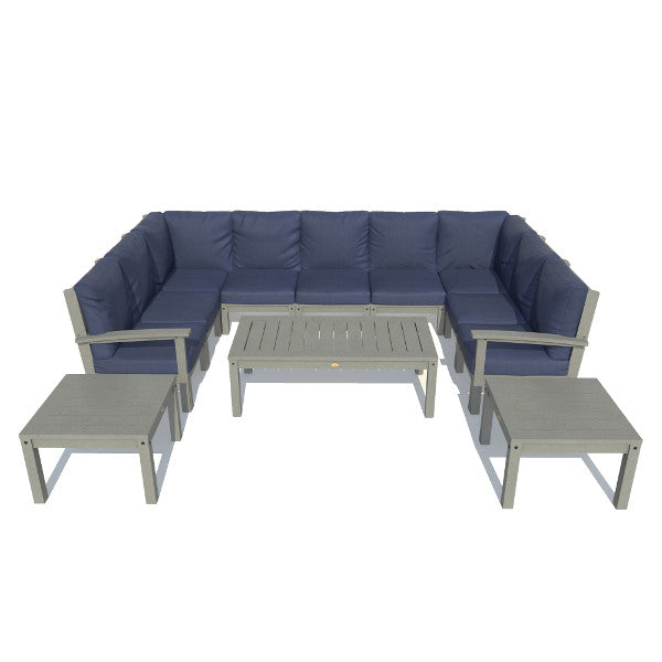 Bespoke Deep Seating Sofa and Ottoman Outdoor Sofa Navy Blue / Black
