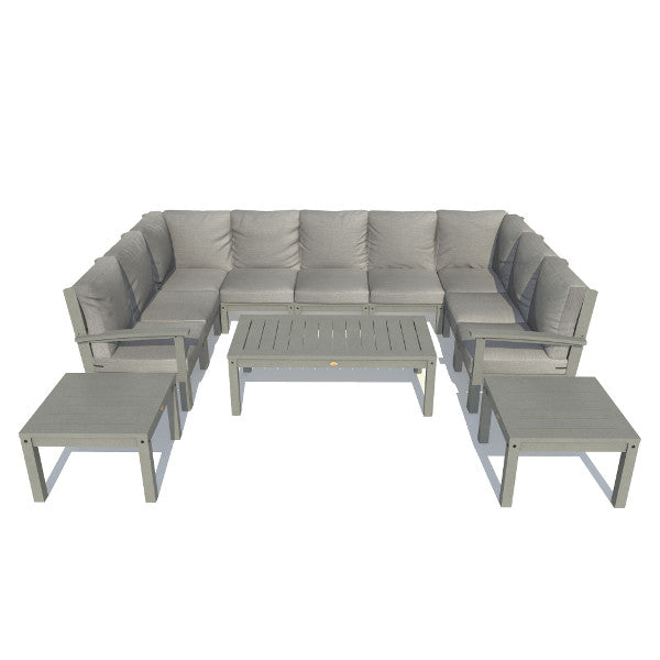Bespoke Deep Seating Sofa and Ottoman Outdoor Sofa Stone Gray / Coastal Teak