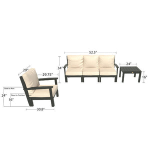 Bespoke Deep Seating Sofa, Chair and Side Table Sectional Set